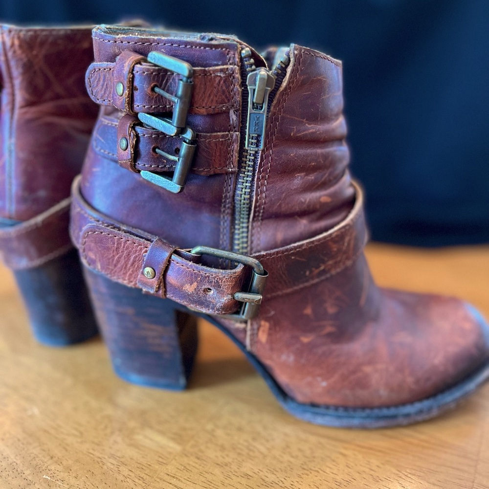 FREEBIRD by Steven Cognac Brew Ankle Bootie
